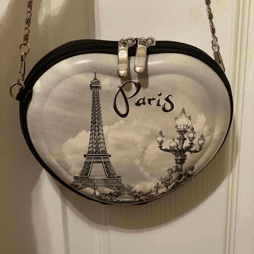 Paris Themed heart shape Crossbody Bag